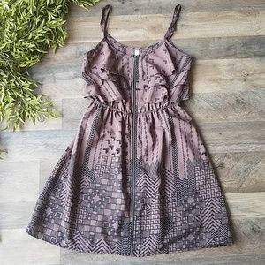 •Xhilaration • Brown Aztec Zipper Dress